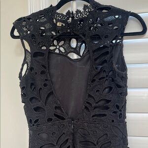 Japna Black Sheath Mini Dress Mock Neck Sleeveless